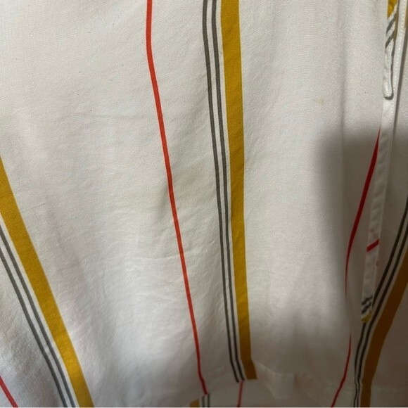 FRAME Le Raglan Lace Up Top in Saffron Summer Stripe Size L - Picture 3 of 6